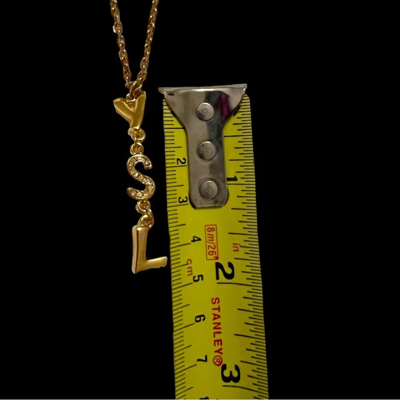 Yves Saint Laurent - 
 Genuine YSL Logo Chain Necklace with Rhinestones - Picture 6 of 6